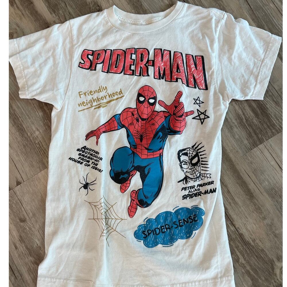 Marvel Spider-Man Boys Graphic T-Shirt Youth Small Red Blue Short Sleeve Tee‎